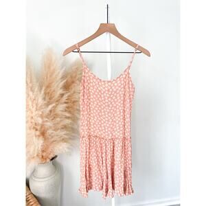 Wild Fable Pink Floral Mini Sundress Small Tiered Spaghetti Strap Cottagecore